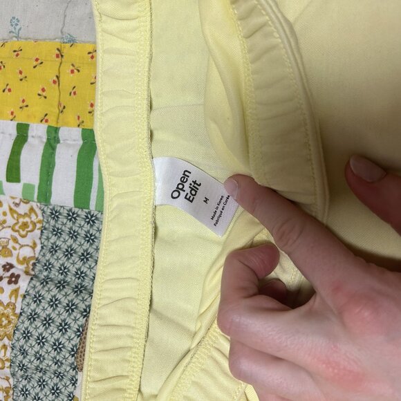 Open Edit (Nordstrom) Butter Yellow Side Slit Skirt - Picture 5 of 8